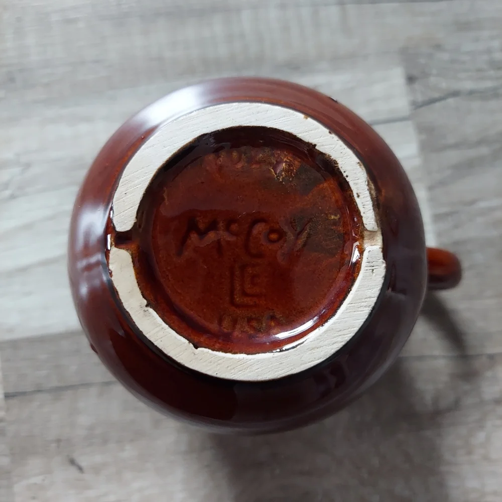 Vintage 70s McCoy USA Brown Glaze Pottery Coffee Mug